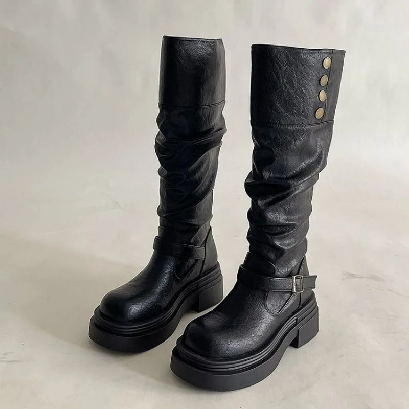 Ботинки до колена в стиле панк – обзор и цена Leatherwork Rivets