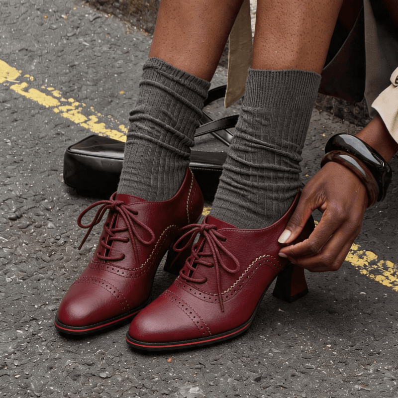 Женские туфли-оксфорды из иску – обзор и цена Leather Work Oxfords